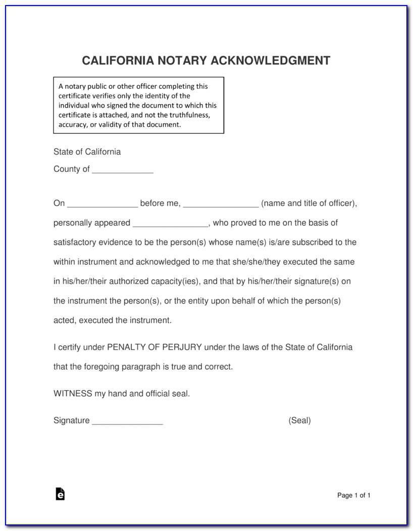 Notary Public Certificate California