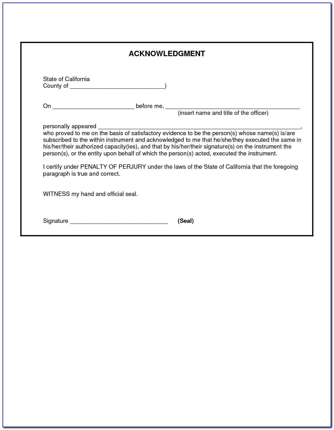 Notary Signature Forms