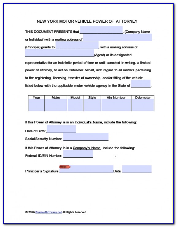 Nys Power Of Attorney Form 2010