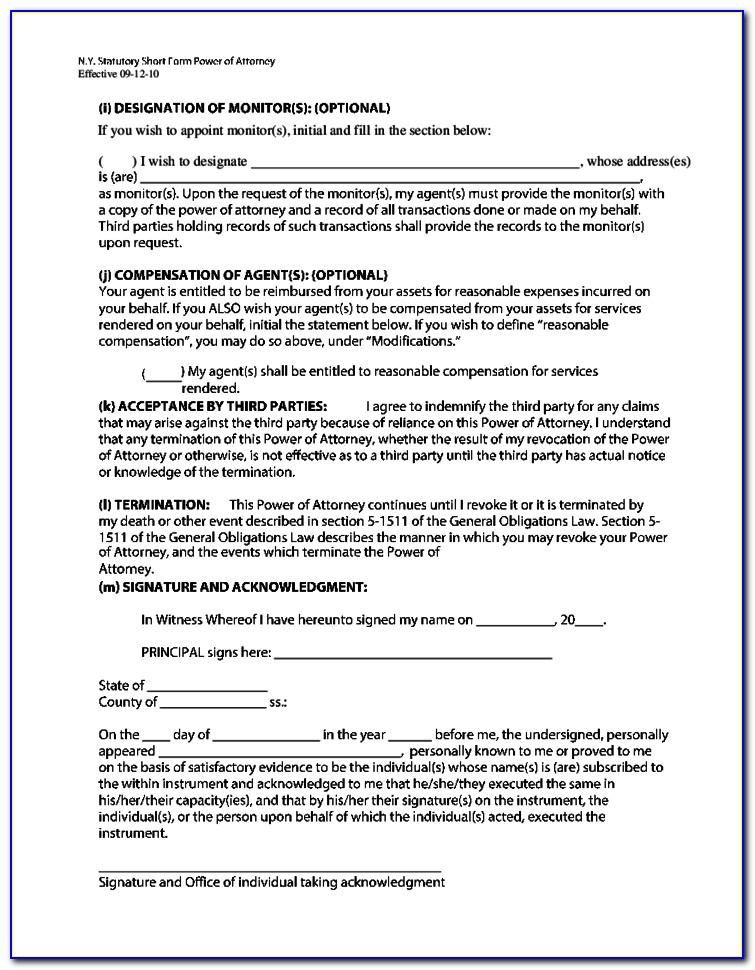 Nys Power Of Attorney Form 2017 Fillable