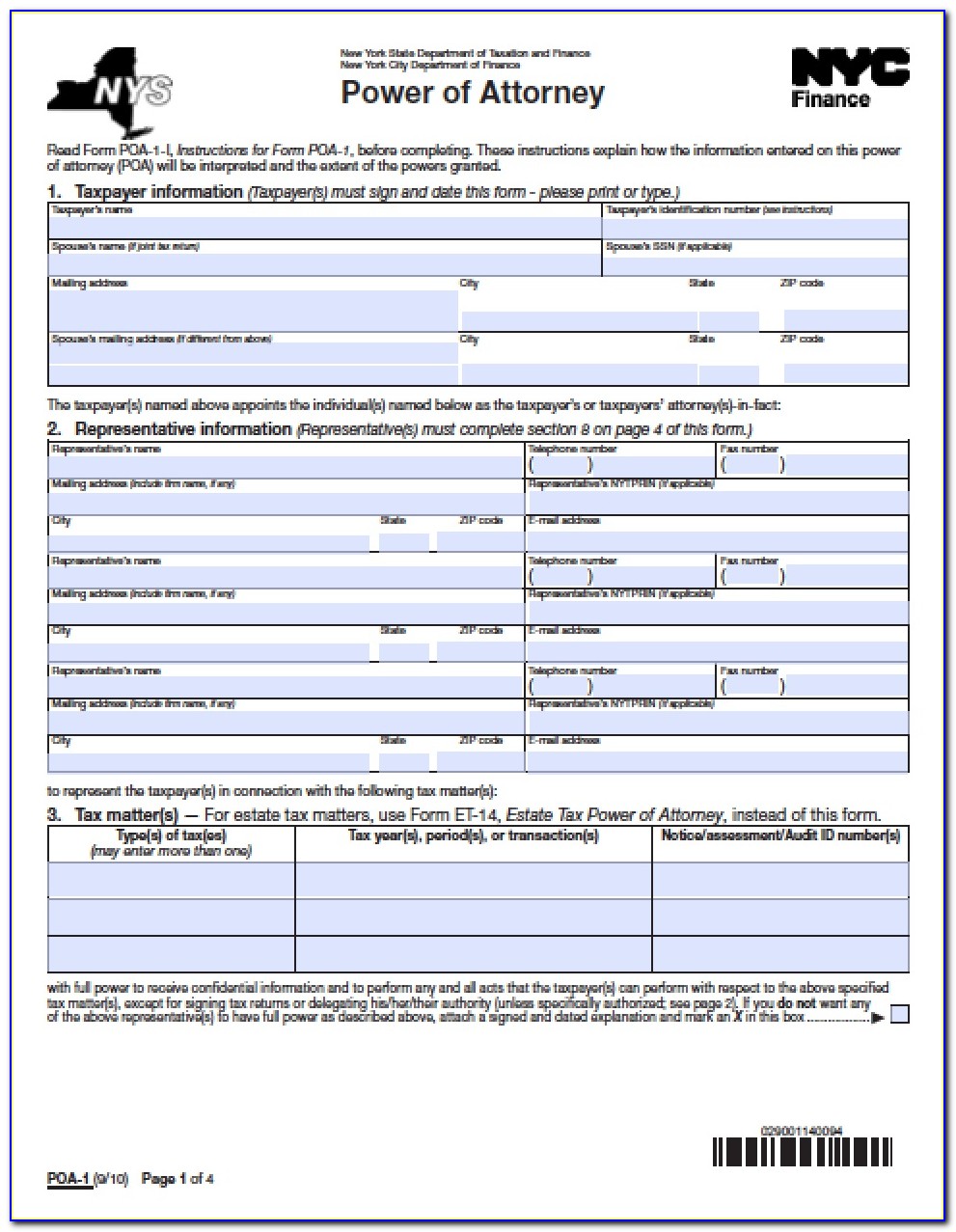 Nys Power Of Attorney Form 2017 Word