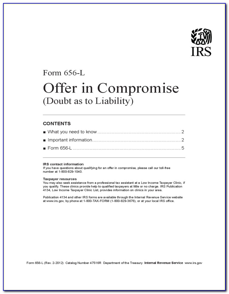 Offer In Compromise Form 656 L