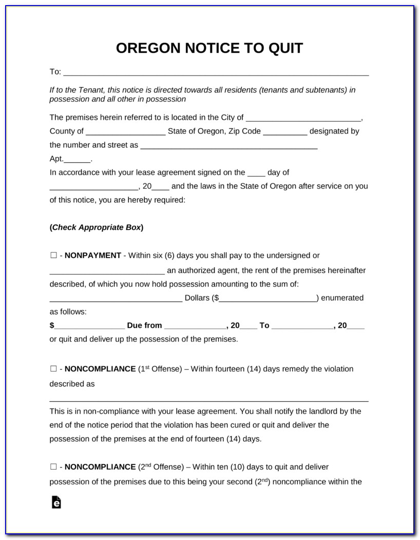 30 Day Eviction Notice Fill Out And Sign Printable Pdf 20 Oregon 30 Day Eviction Notice