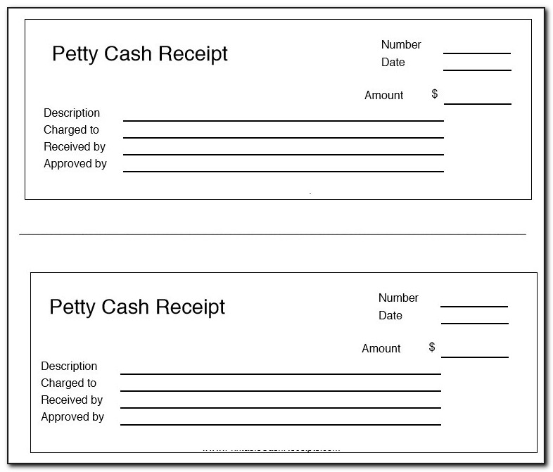 Petty Cash Advance Receipt Form
