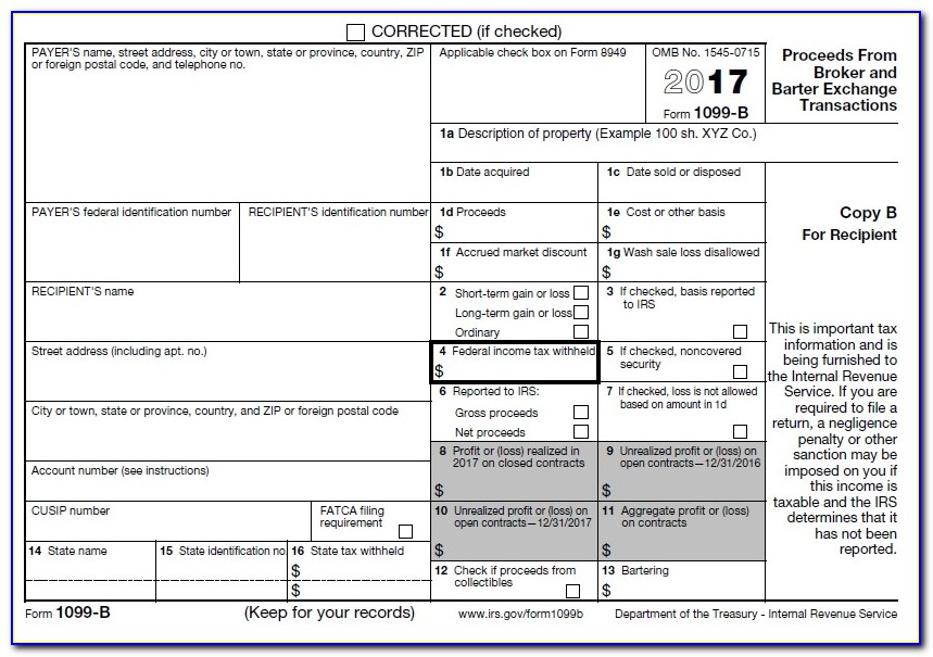 Printable 1099 Tax Form 2016
