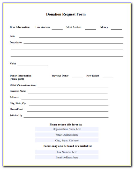 Printable Donation Form Template