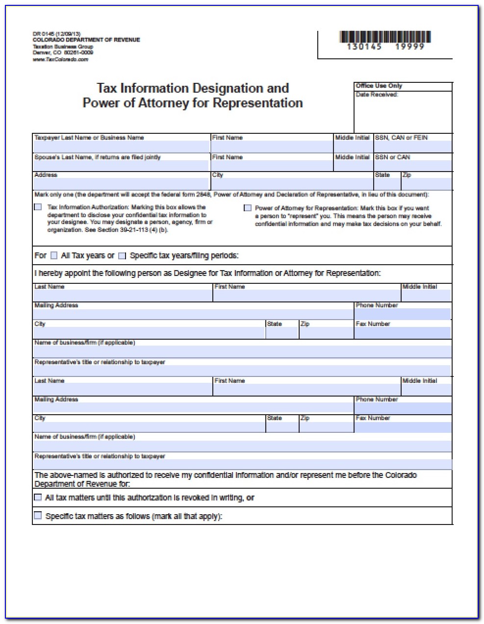 Printable Durable Power Of Attorney Form For Colorado