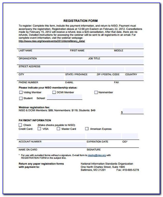 Printable Vehicle Registration Forms