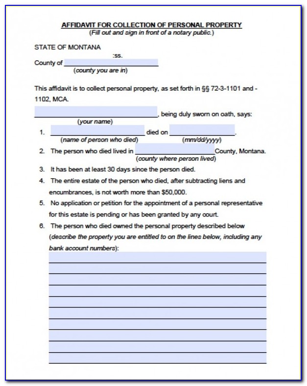Probate Form 13100 Affidavit For Small Estates