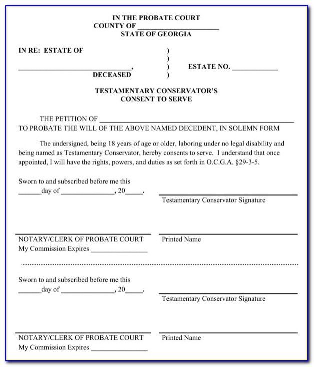 Probate Letters Of Administration Form
