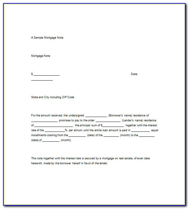 Promissory Note Form Canada