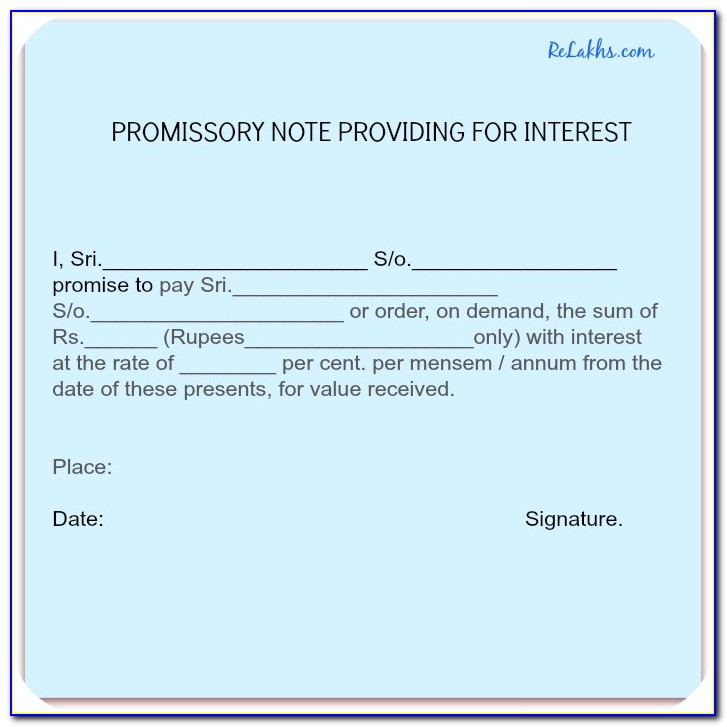 Promissory Note Form