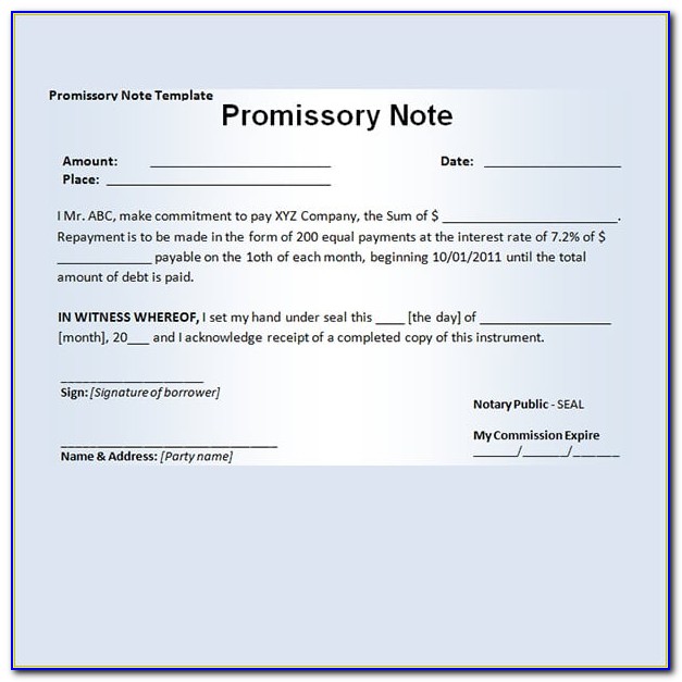 Promissory Note Format