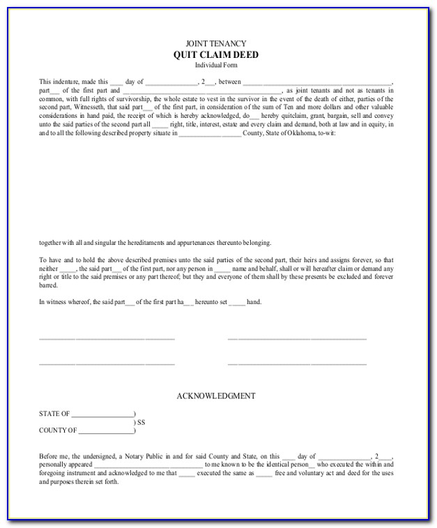 Quick Claim Deed Form Free Download Texas