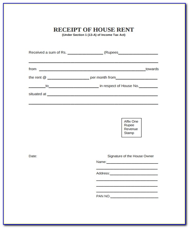 Rent Invoice Format Under Gst