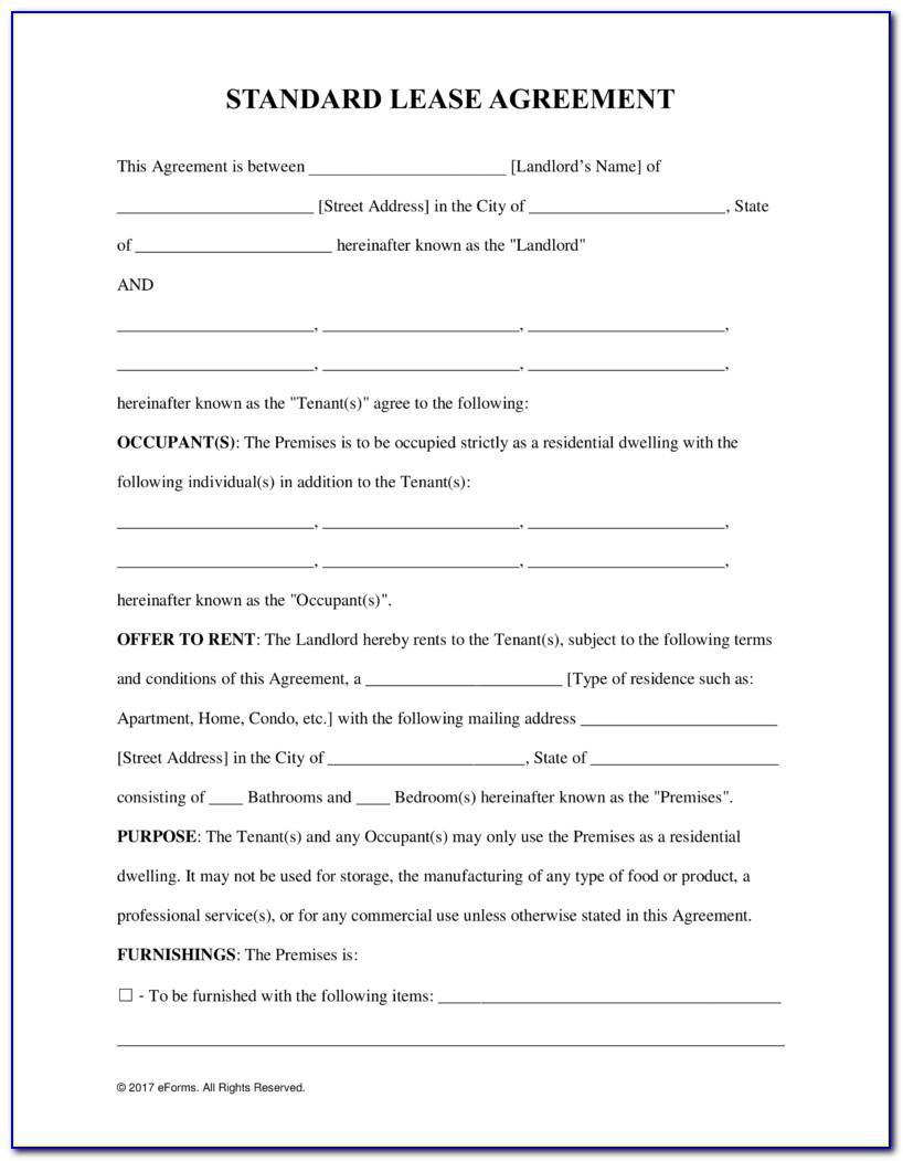 Rental Lease Agreement Form Pdf
