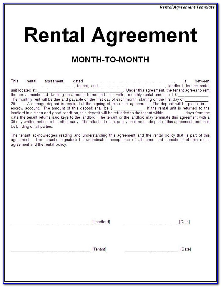 Renting Contract Format