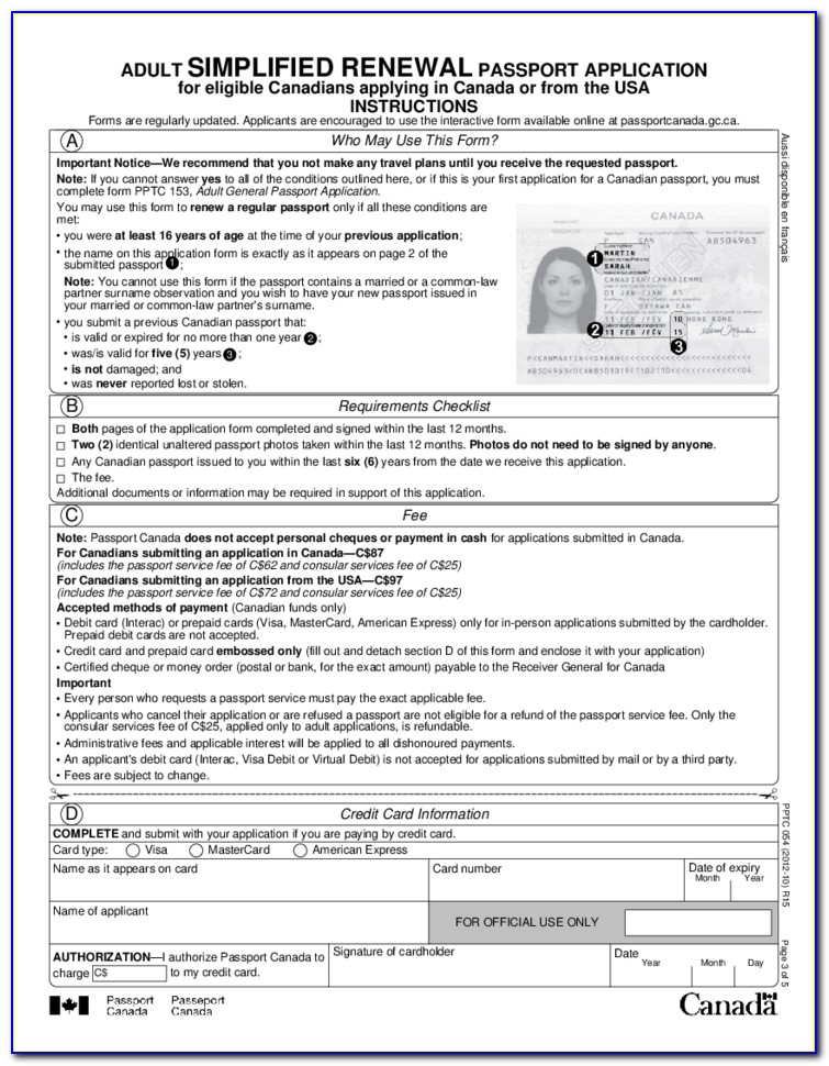 Request For Passport Renewal Form
