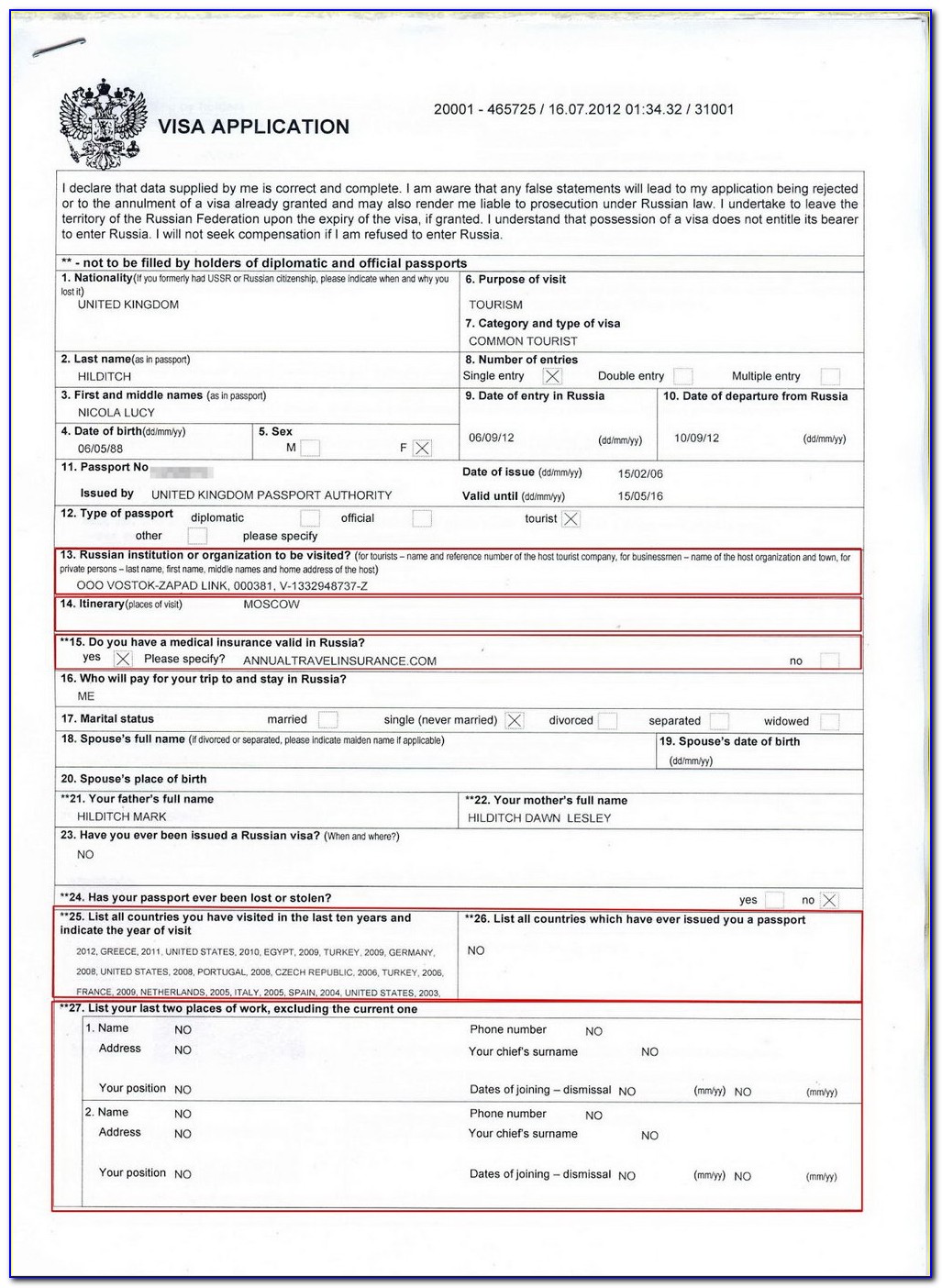 Russian Visa Application Form Pdf Uk Embassy
