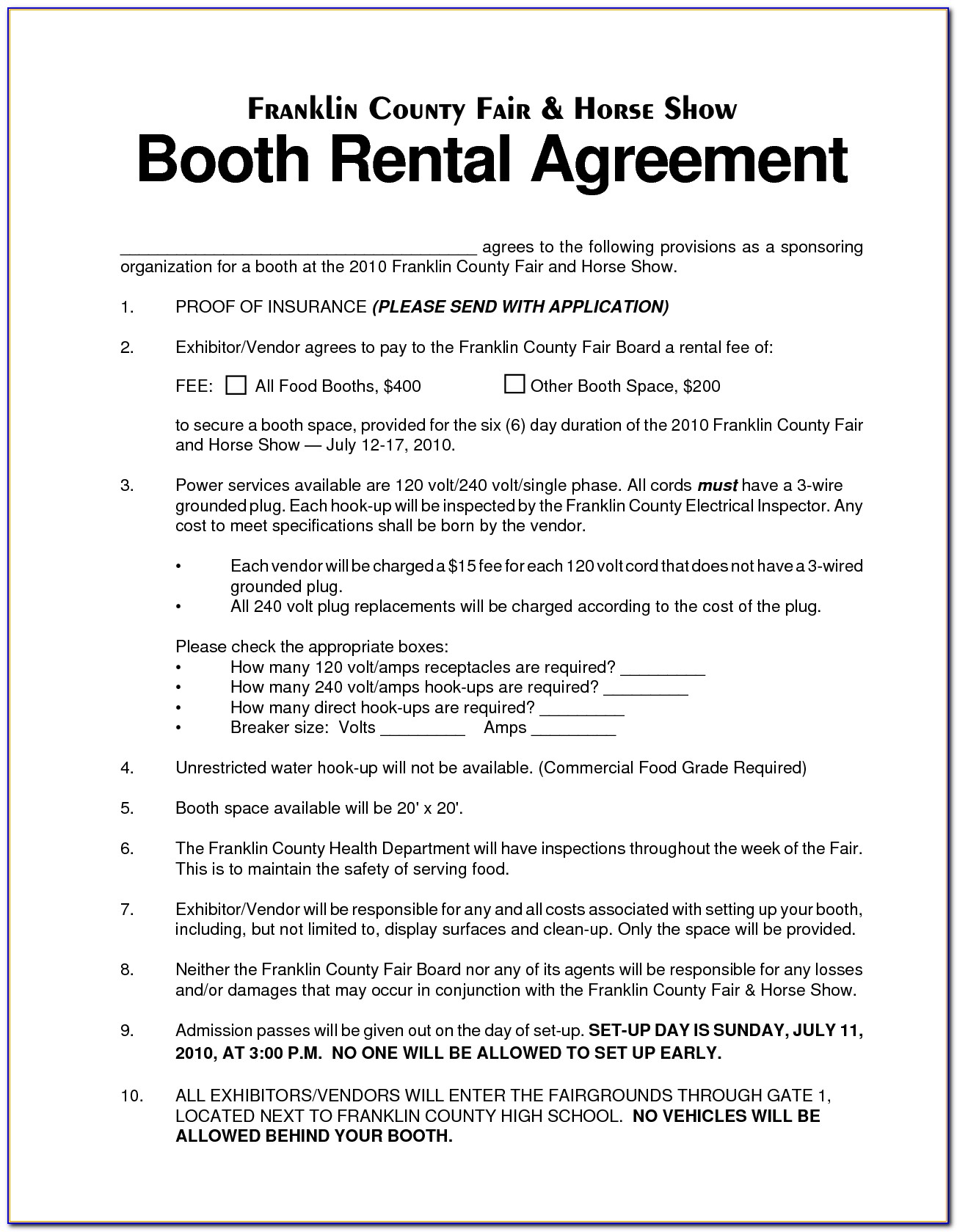 Salon Booth Rental Agreement Form