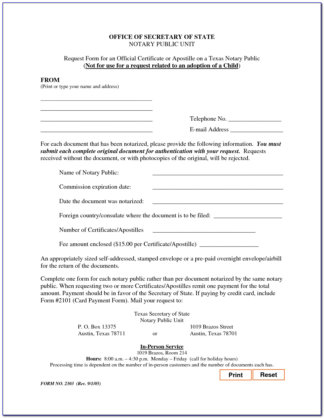 Sample Forms Notary Public