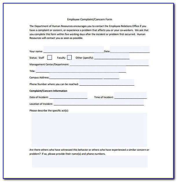 Sample Hr Forms Templates