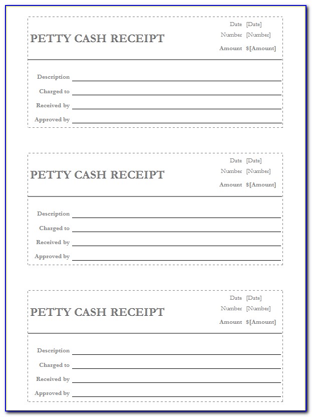 Sample Petty Cash Receipt Form