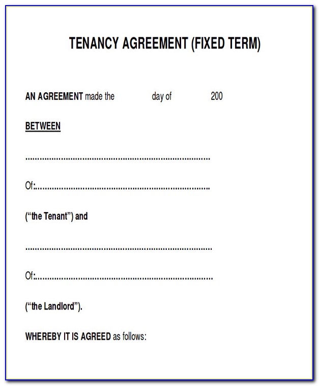 Short Term Rental Agreement Form Florida