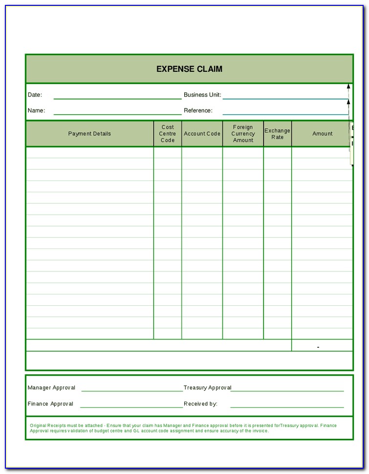 Simple Expense Report Forms