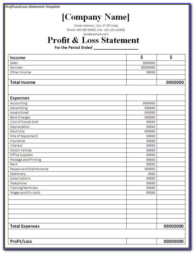Simple Financial Report Format