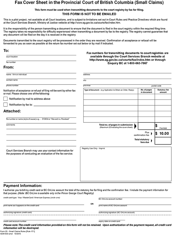Small Claims Forms Ontario Canada