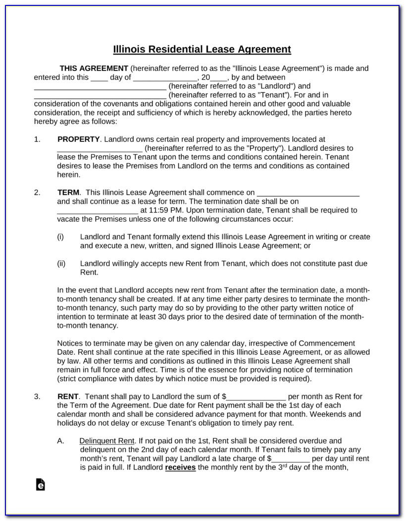 Standard Chicago Apartment Lease Form