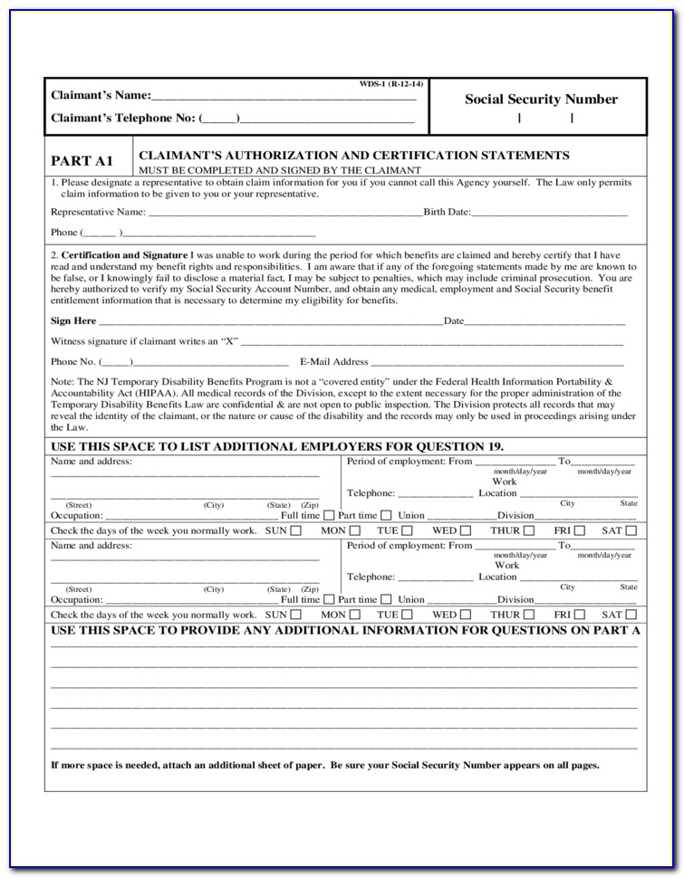 State Of New Jersey Permanent Disability Forms