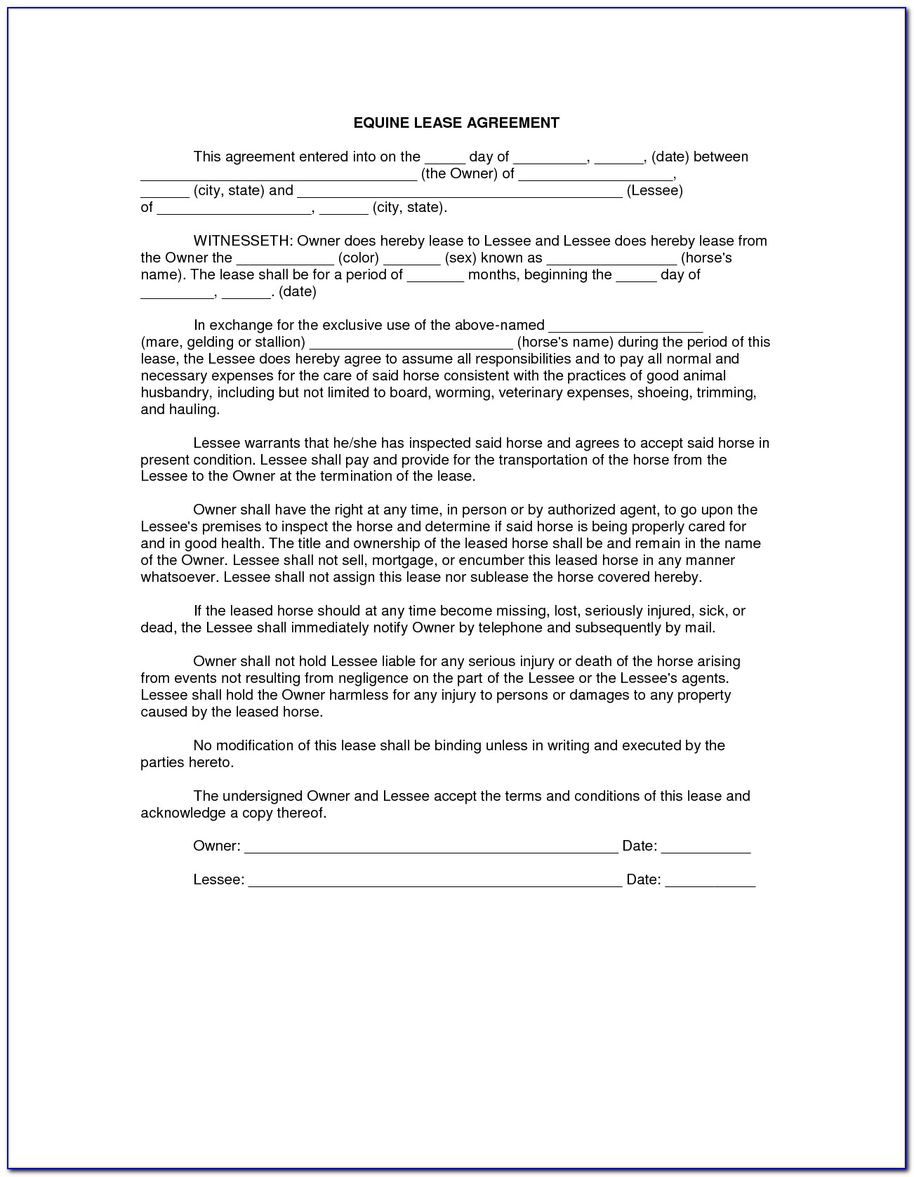 Sublet Agreement Format