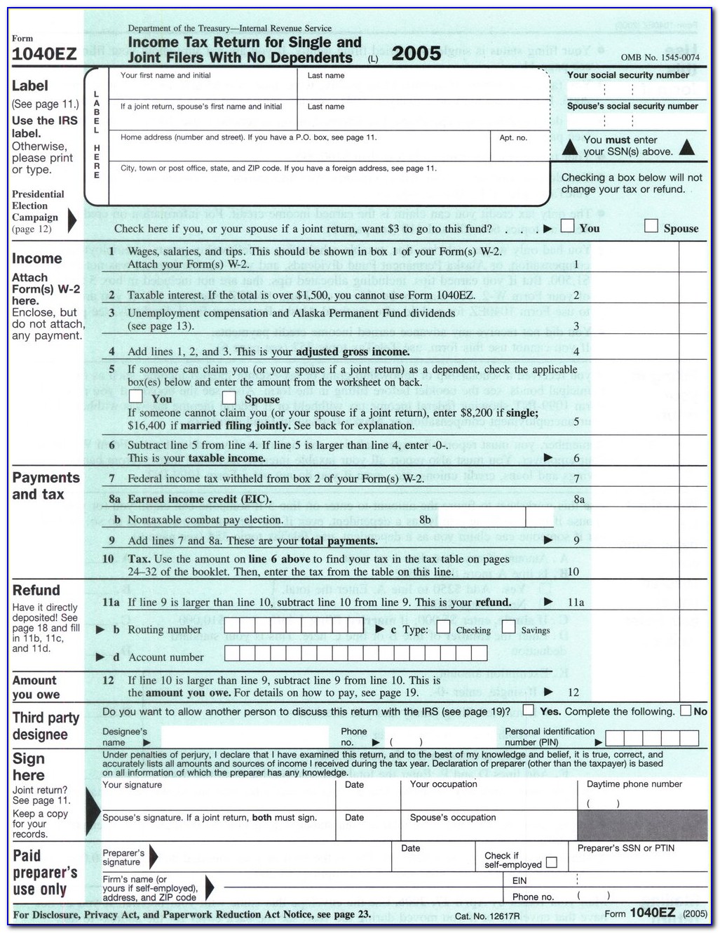 Tax Forms Ez 2015