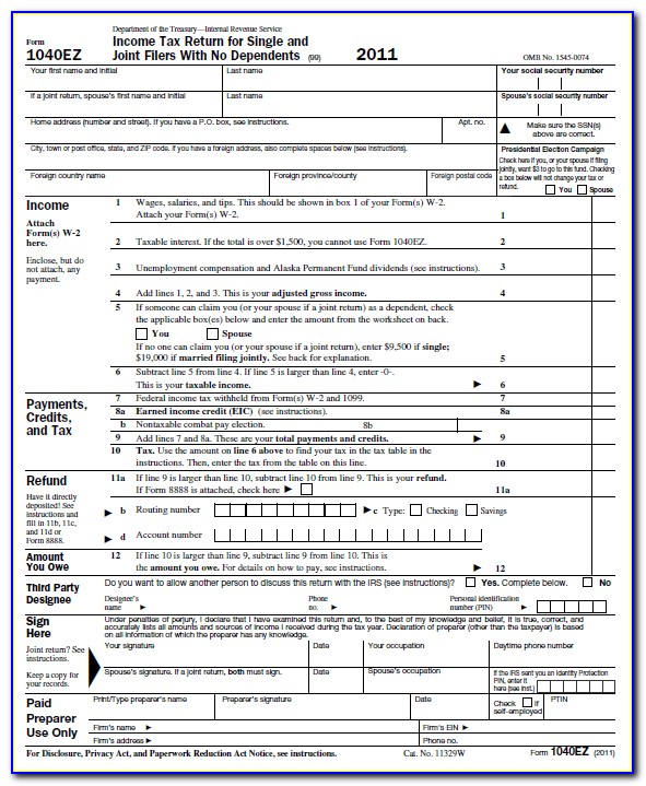 Tax Forms Printable 2018