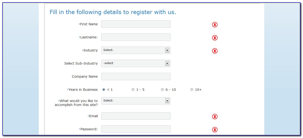 Template For Registration Form In Html And Css Free Download