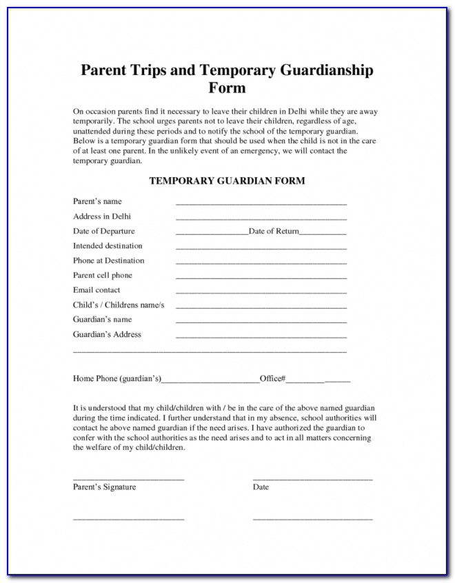 Temporary Guardianship Form For Grandparents Dolapmagnetbandco Throughout Temporary Guardianship Agreement Form