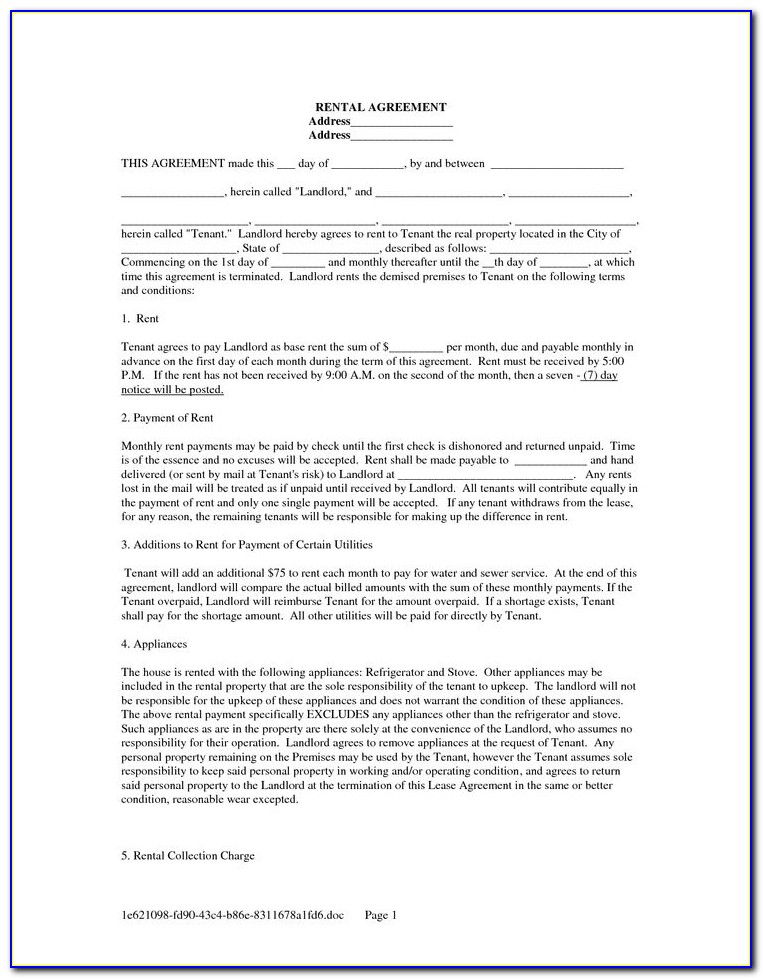 Tenant Lease Agreement Form Manitoba