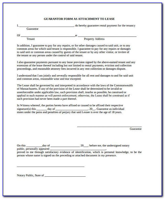 Texas Commercial Lease Guaranty Form