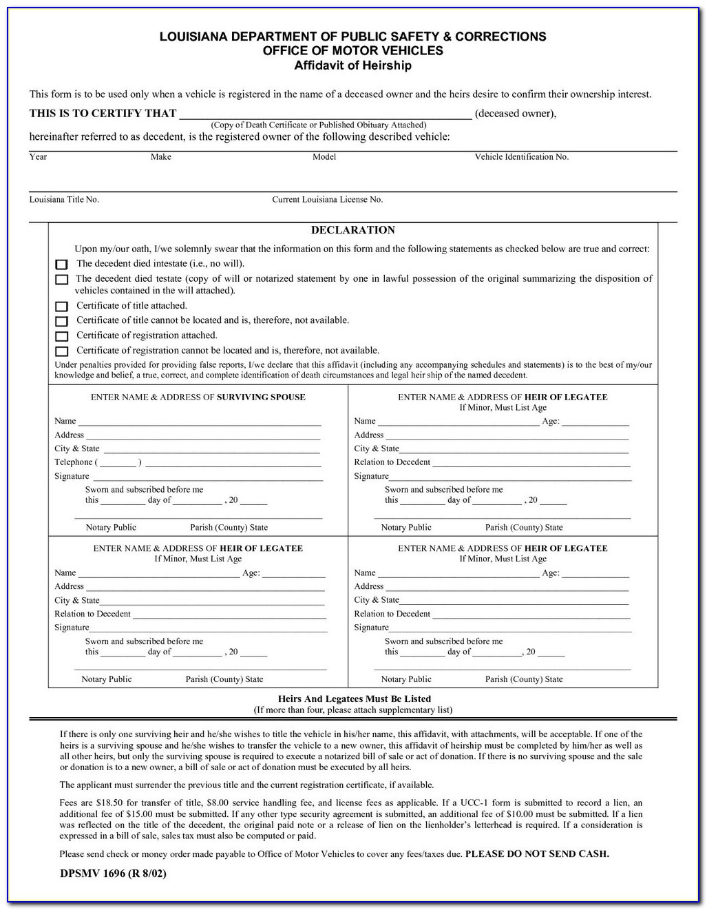 Texas Comptroller Affidavit Of Heirship Form