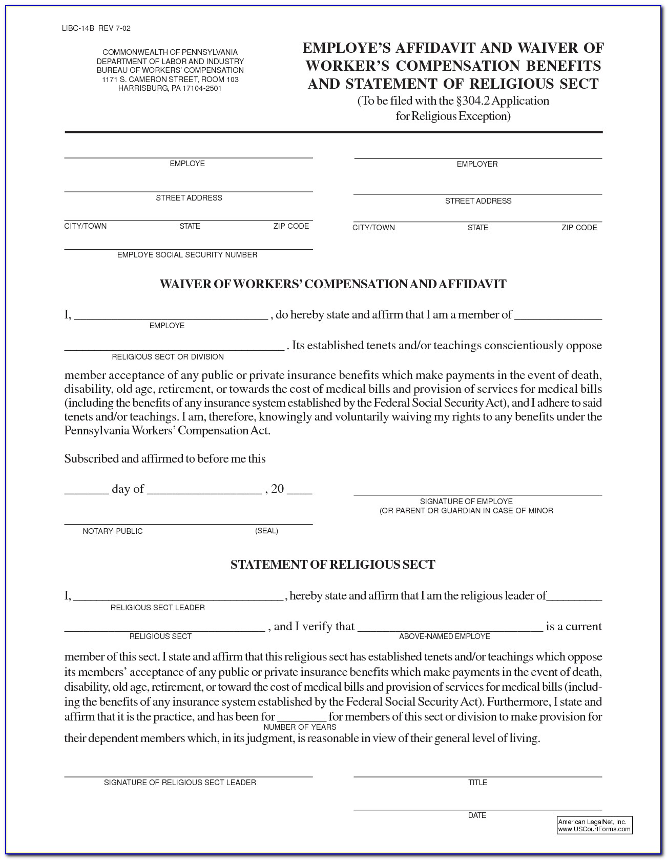 Texas Workers Comp Exclusion Form