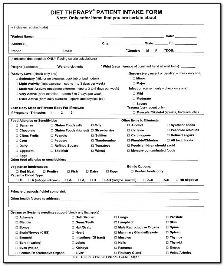 Therapy Intake Template