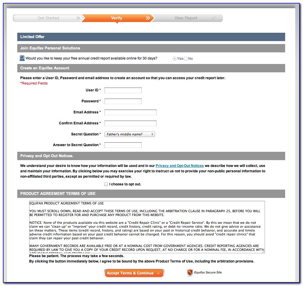 Transunion Canada Free Credit Report Request Form