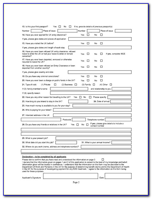 Uk Spouse Visa Application Form Free Download