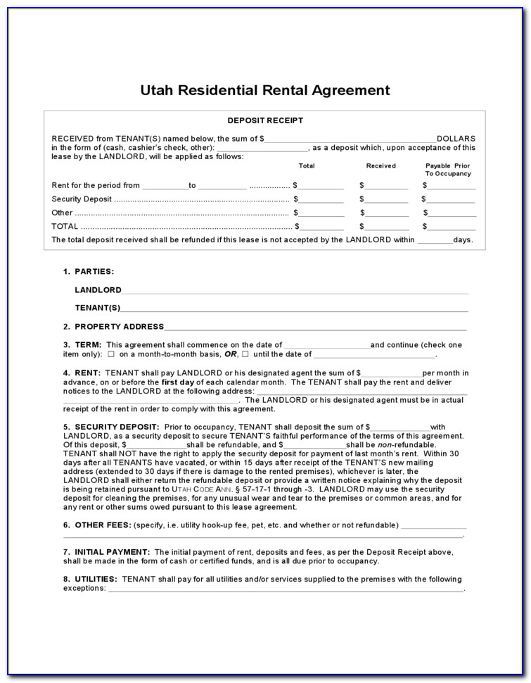 Utah Landlord Forms