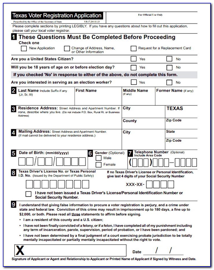 Voters Application Form