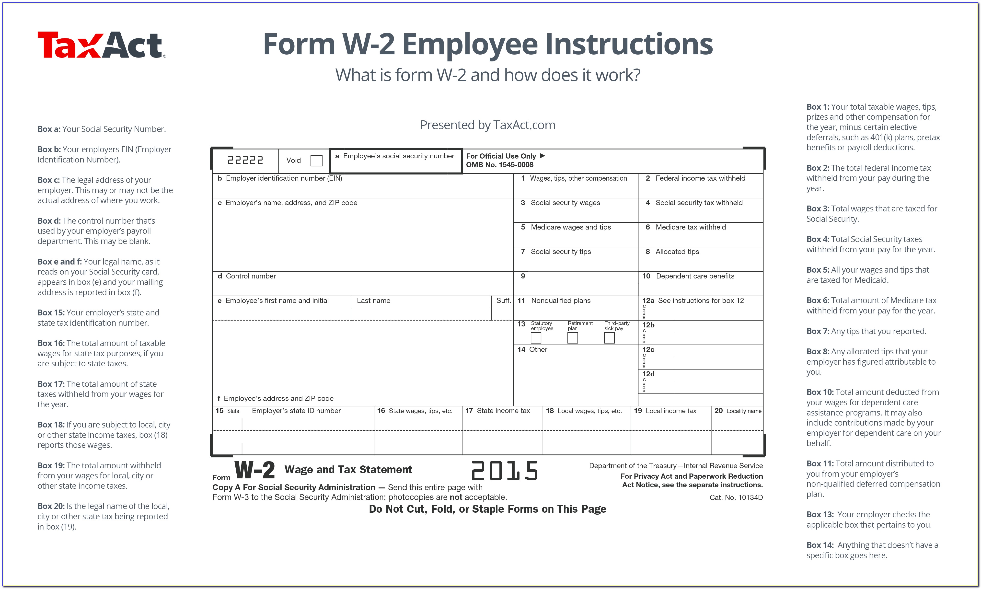 W2 Form For Employee