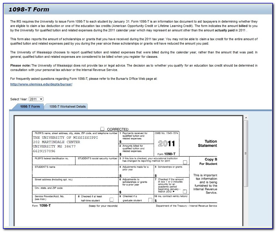 When Are 1098 T Forms Available Online