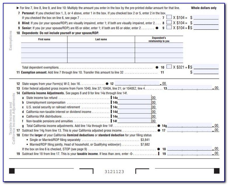 2013 Ca State Tax Form 540